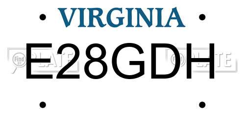 E28GDH Virginia License Plate