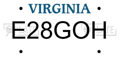 E28GOH Virginia License Plate