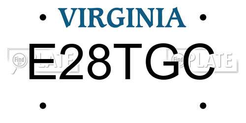 E28TGC Virginia License Plate