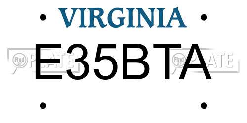 E35BTA Virginia License Plate
