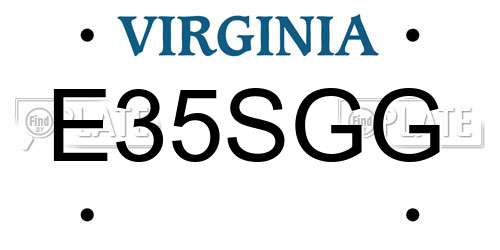 E35SGG Virginia License Plate