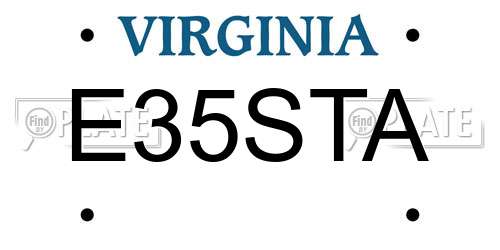 E35STA Virginia License Plate