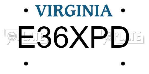 E36XPD Virginia License Plate