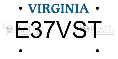 E37VST Virginia License Plate