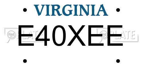E40XEE Virginia License Plate