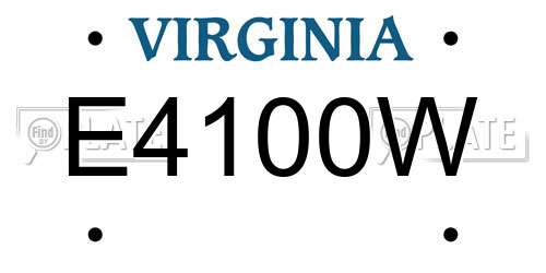 E4100W Virginia License Plate