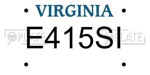 E415SI Virginia License Plate