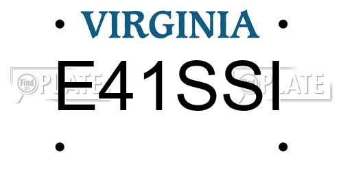 E41SSI Virginia License Plate