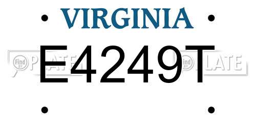 E4249T Virginia License Plate