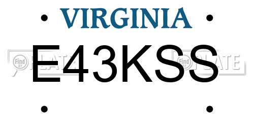 E43KSS Virginia License Plate