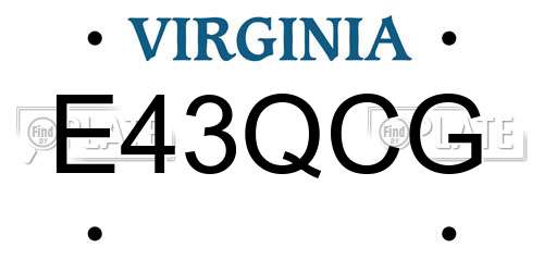 E43QCG Virginia License Plate