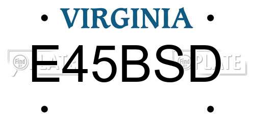 E45BSD Virginia License Plate