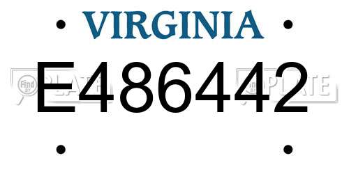 E486442 Virginia License Plate