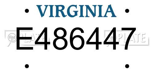 E486447 Virginia License Plate