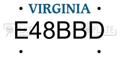 E48BBD Virginia License Plate