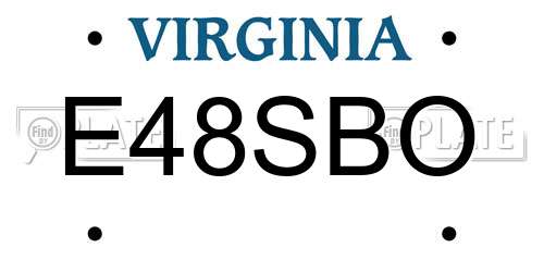 E48SBO Virginia License Plate