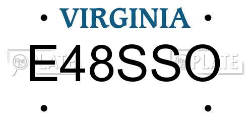 E48SSO Virginia License Plate