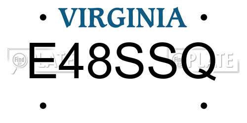E48SSQ Virginia License Plate