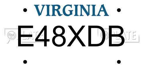 E48XDB Virginia License Plate
