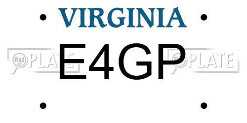 E4GP Virginia License Plate