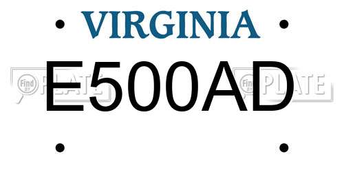 E500AD Virginia License Plate