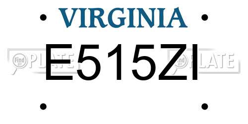 E515ZI Virginia License Plate