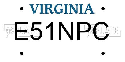 E51NPC Virginia License Plate