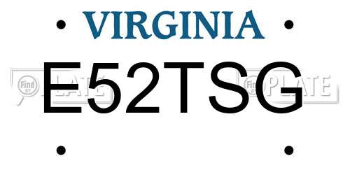 E52TSG Virginia License Plate