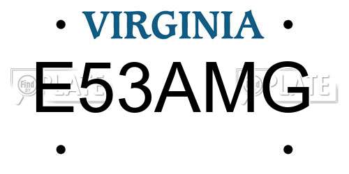 E53AMG Virginia License Plate
