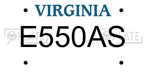 E550AS Virginia License Plate