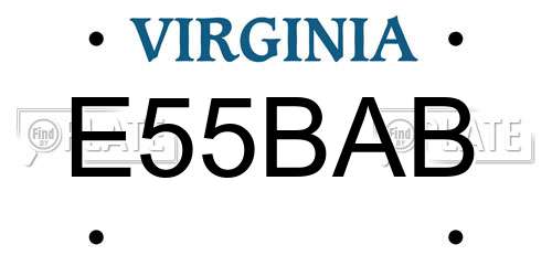 E55BAB Virginia License Plate
