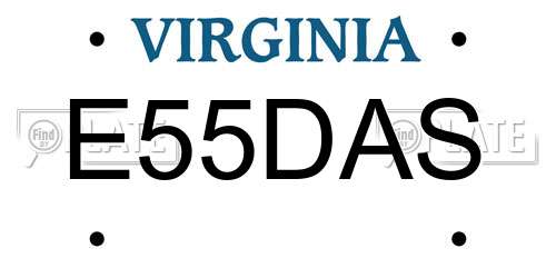 E55DAS Virginia License Plate