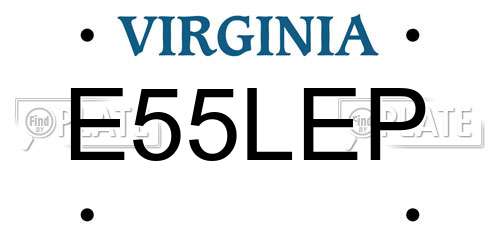 E55LEP Virginia License Plate