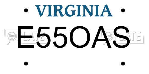 E55OAS Virginia License Plate