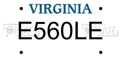 E560LE Virginia License Plate