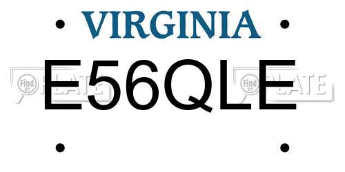 E56QLE Virginia License Plate