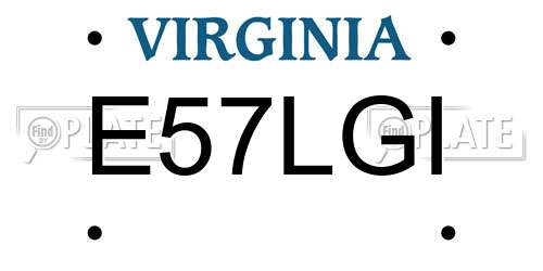 E57LGI Virginia License Plate