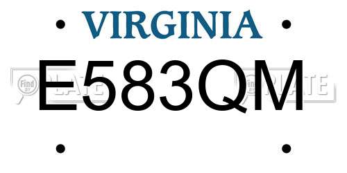 E583QM Virginia License Plate