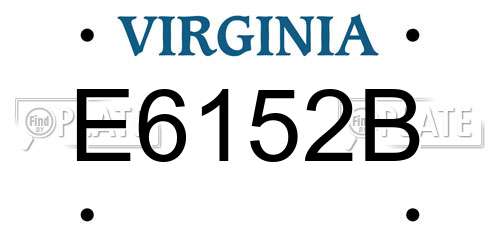 E6152B Virginia License Plate
