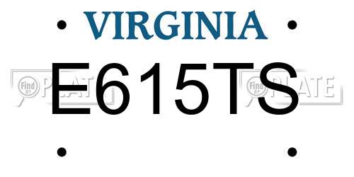 E615TS Virginia License Plate