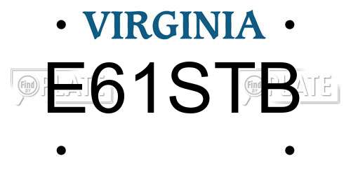 E61STB Virginia License Plate