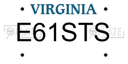 E61STS Virginia License Plate