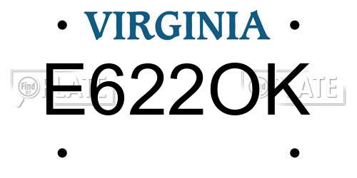 E622OK Virginia License Plate