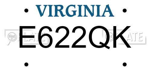 E622QK Virginia License Plate