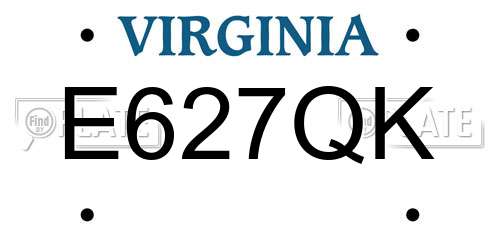 E627QK Virginia License Plate