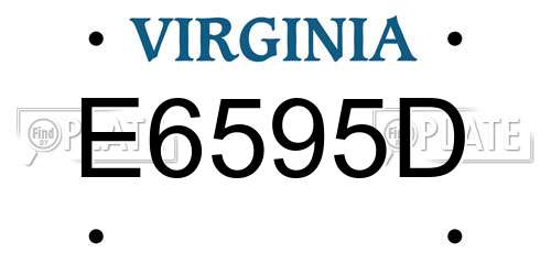 E6595D Virginia License Plate