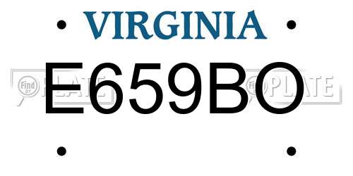 E659BO Virginia License Plate
