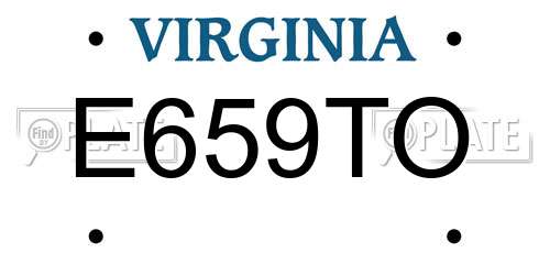 E659TO Virginia License Plate