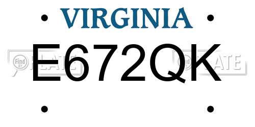 E672QK Virginia License Plate