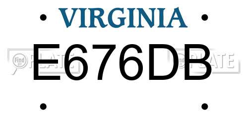 E676DB Virginia License Plate